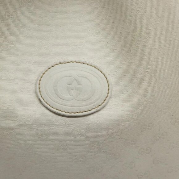 GUCCI Micro GG Supreme Shoulder Bag PVC White Gold Auth - Picture 12 of 16